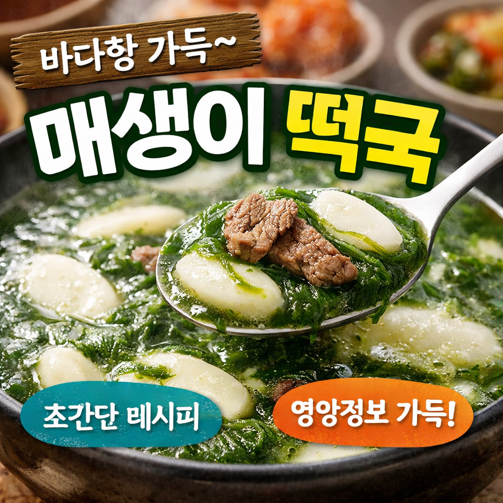 바다의 향이 살아있는 겨울 보양식&amp;#44; 매생이 떡국 레시피 &amp; 영양정보