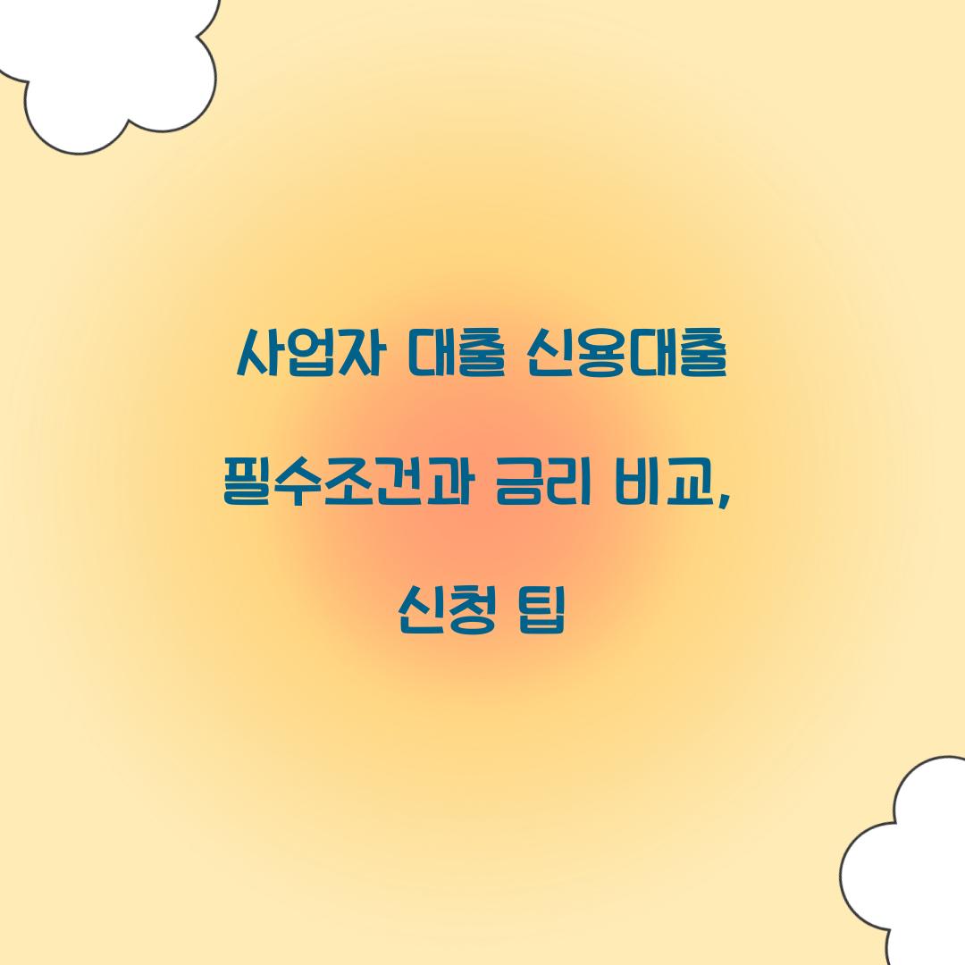 사업자 대출 신용대출