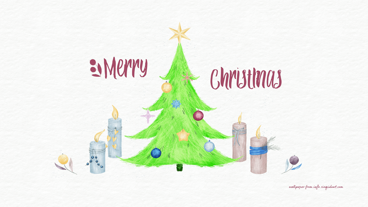 04 크리스마스트리 일러스트 C - Merry Christmas 크리스마스배경화면