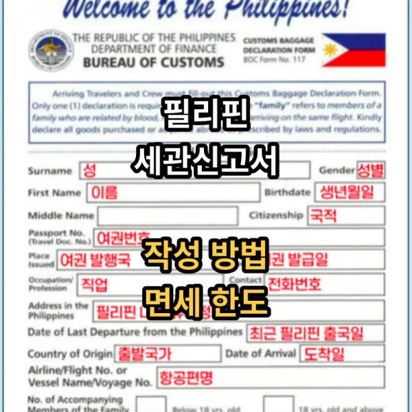 필리핀-세관신고서-작성방법-입니다