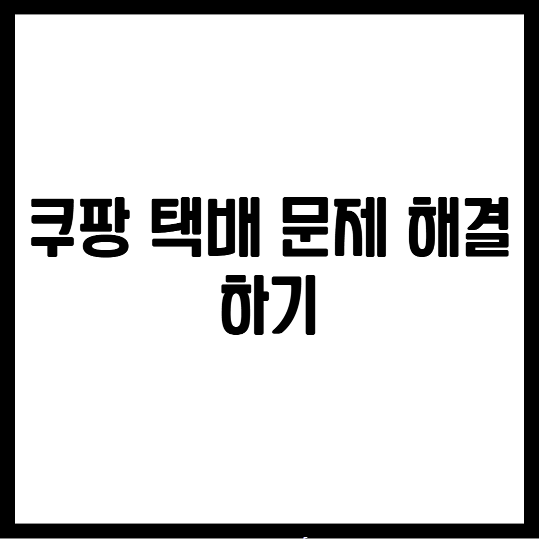 쿠팡 택배 문제 해결하기