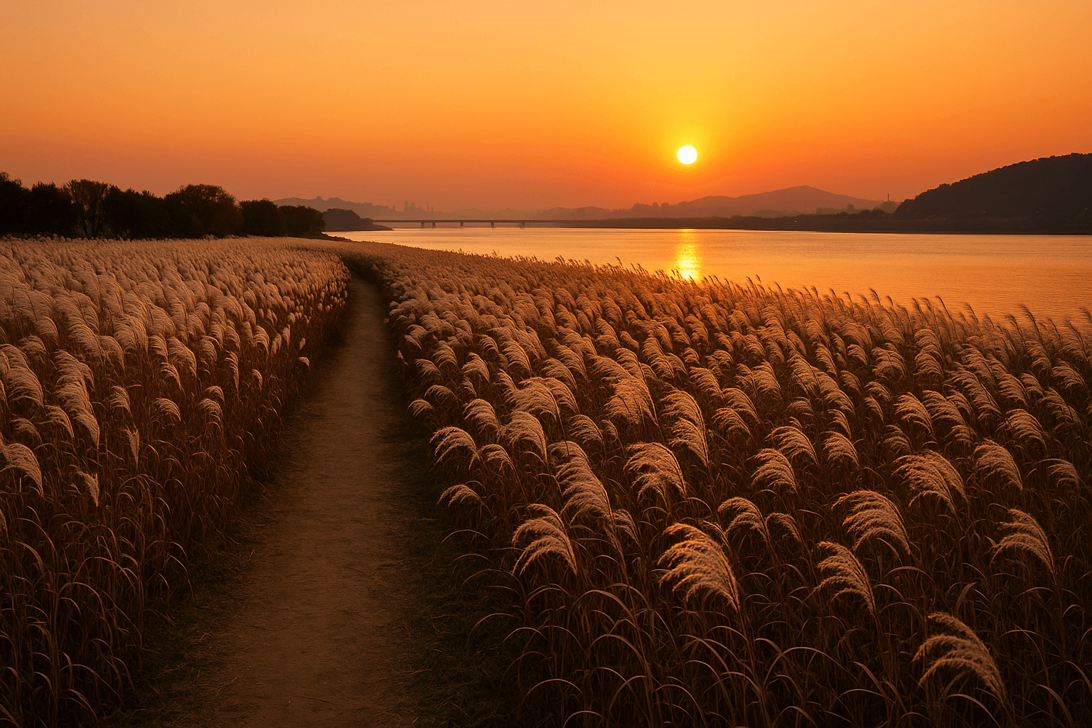 10월 바람 따라 춤추는 가을빛, 구리 한강시민공원 억새밭의 황홀한 풍경