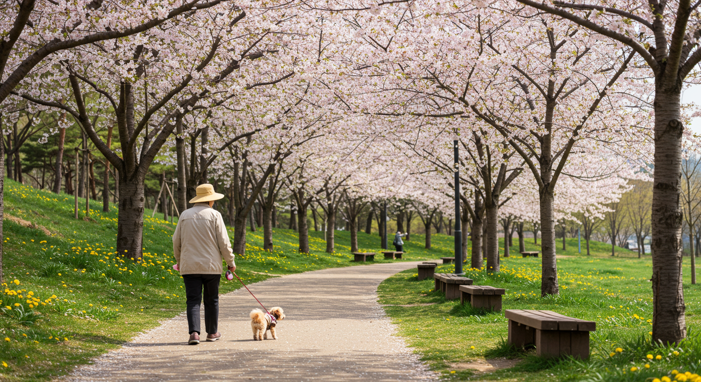 반려견산책, 동반산책, 노년층 반려견