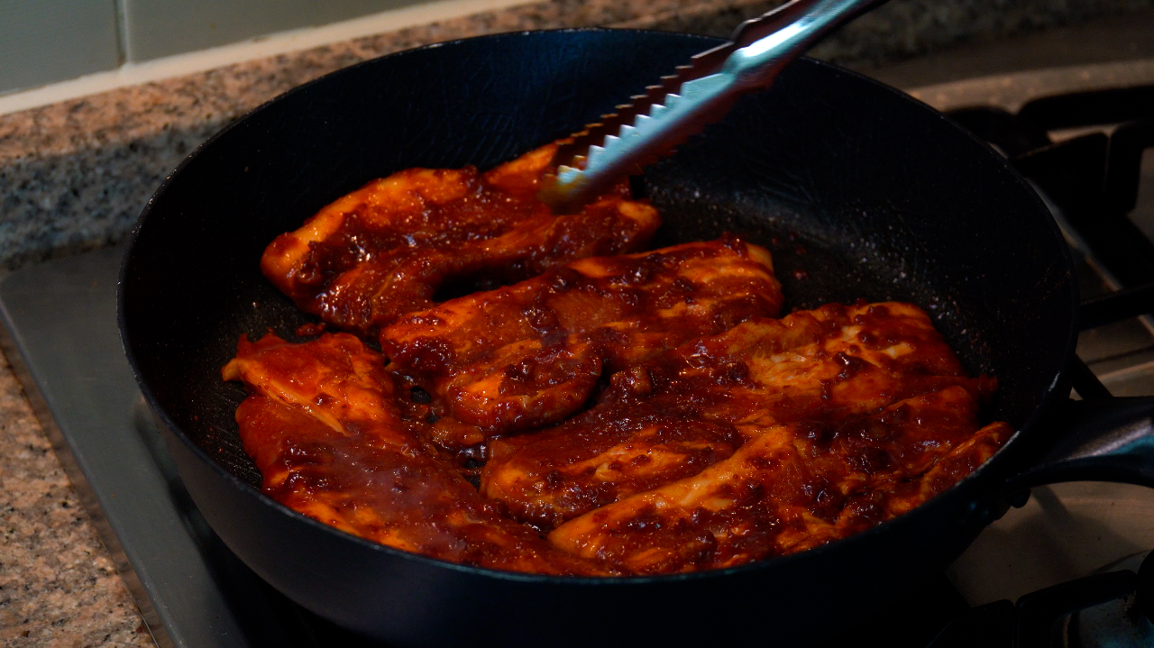 고추장 삼겹살 굽기