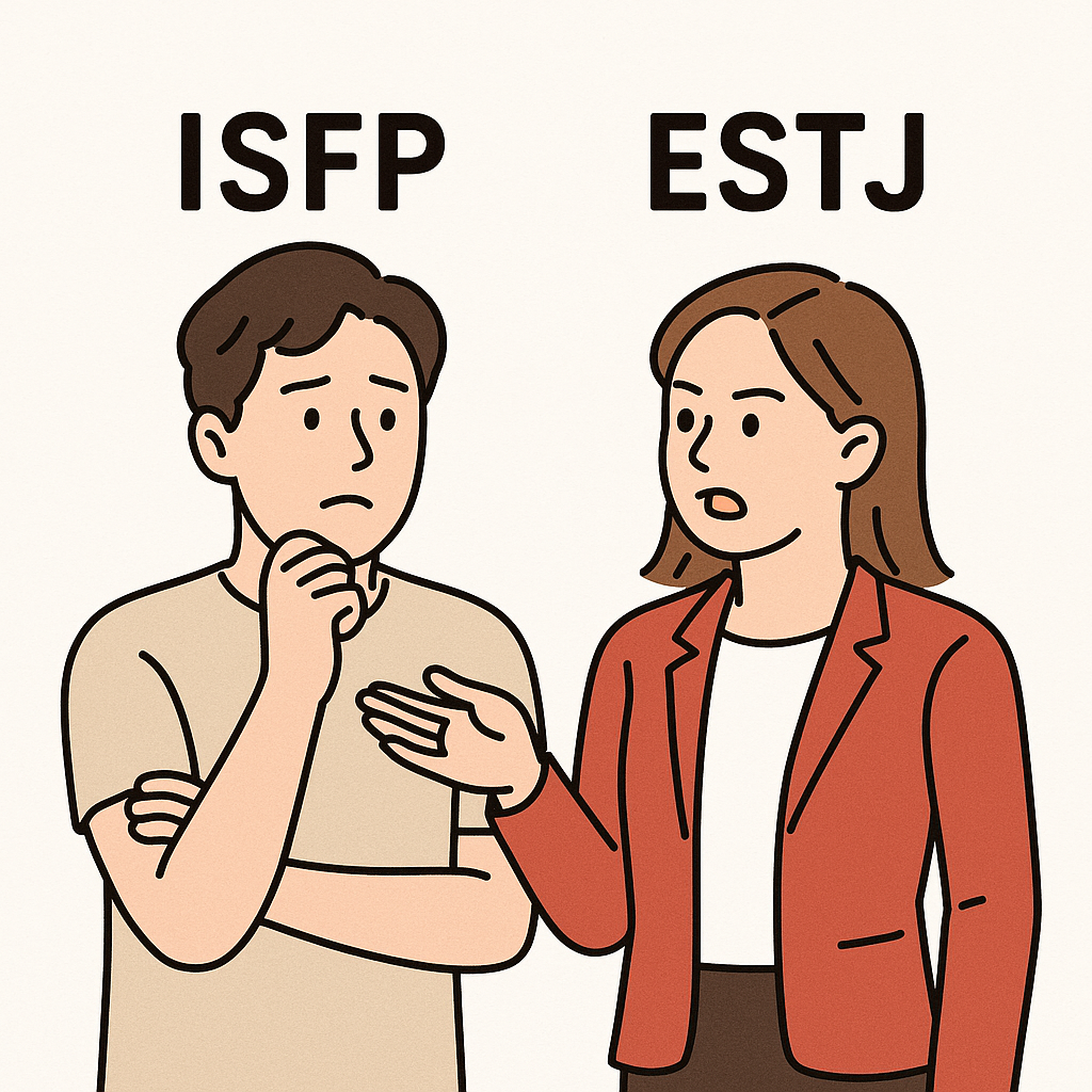 ESTJ 여자가 ISFP 남자를 답답해하는 진짜 이유