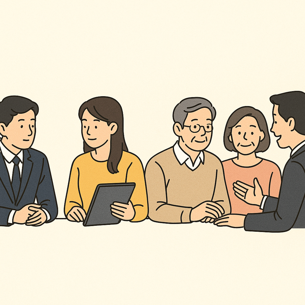 20·30대 직장인들이 보험 설계를 상담하는 장면