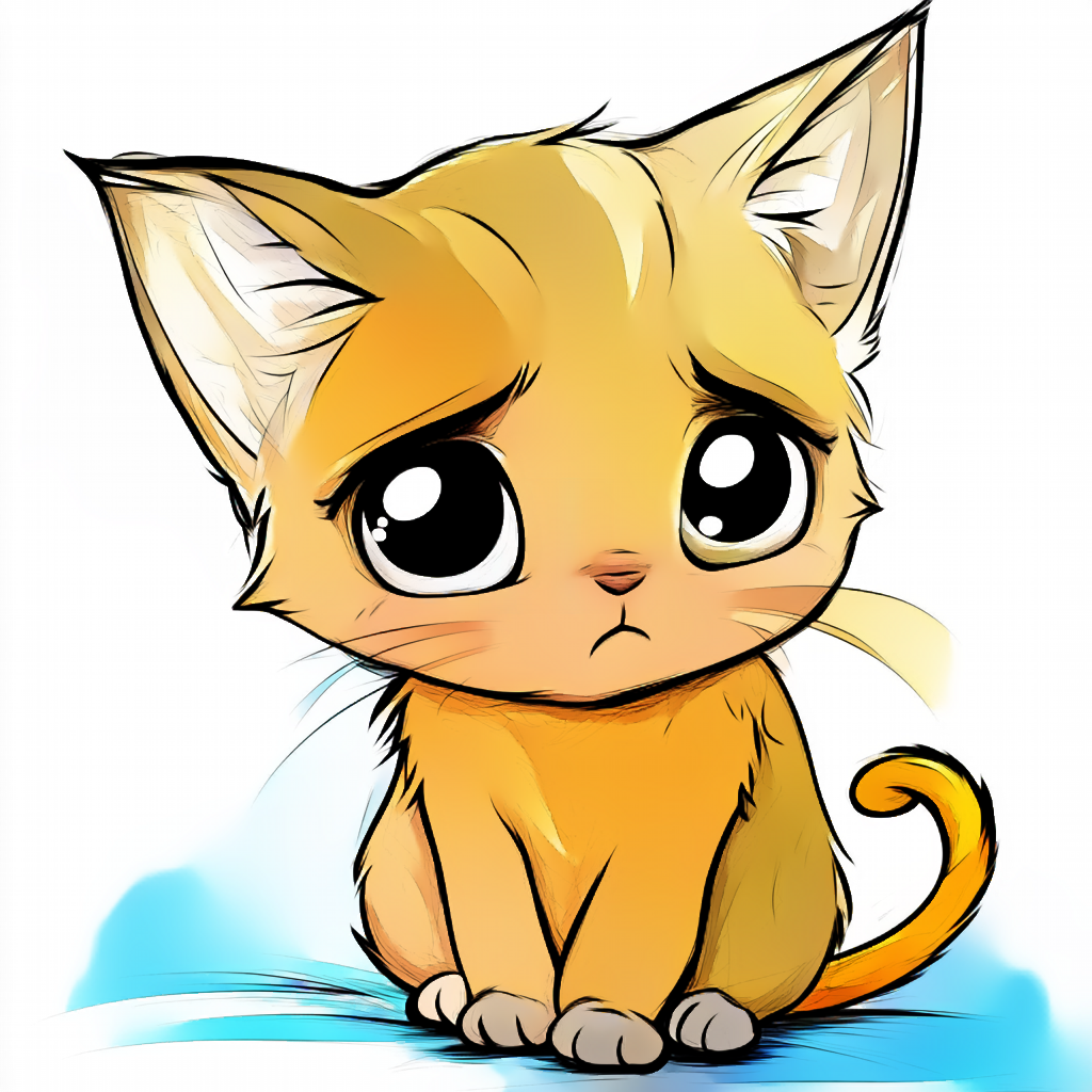 슬픈고양이 채색