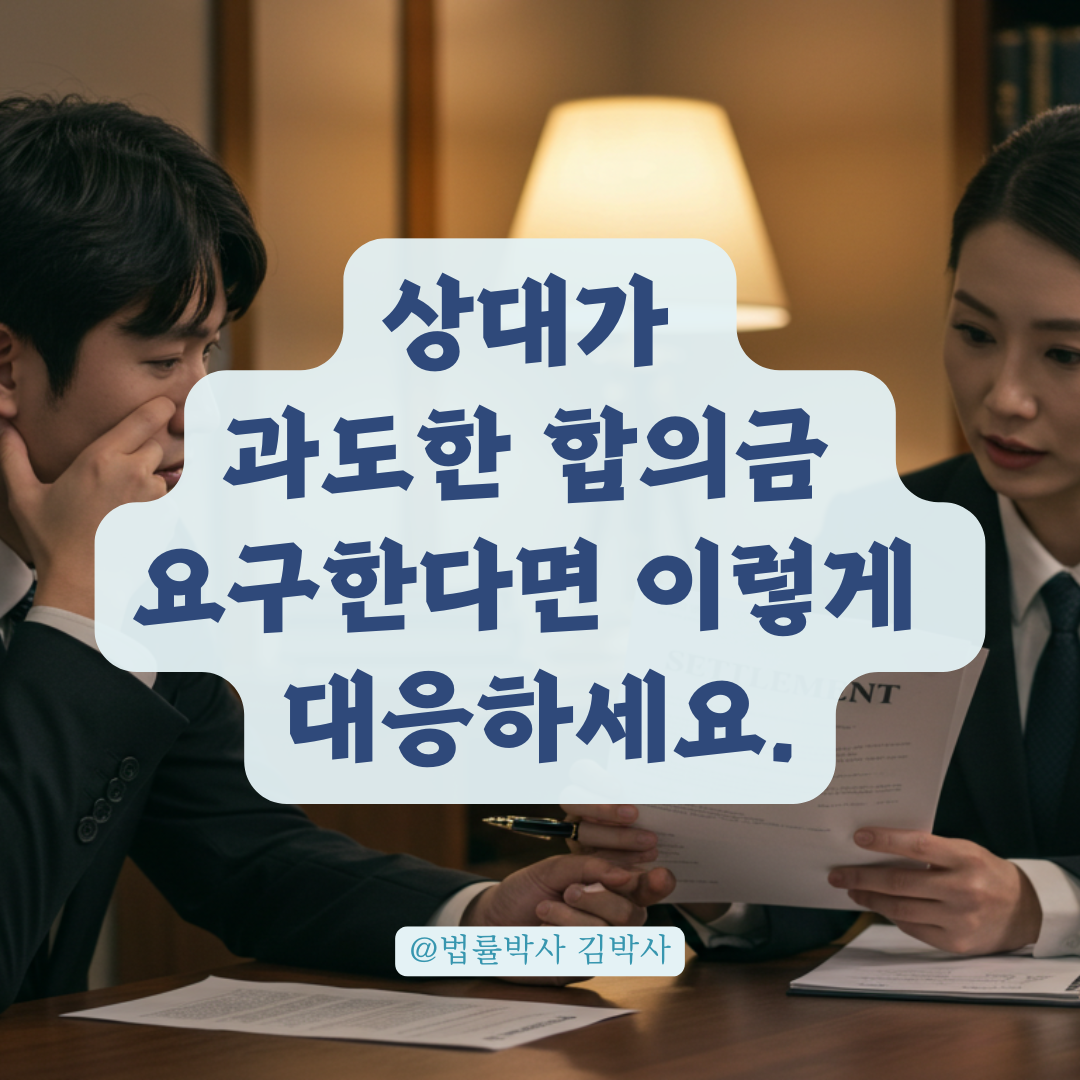 상대가 과도한 합의금 요구한다면 이렇게 대응하세요.