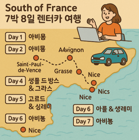 남프랑스 7박 8일 드라이브 코스 이미지