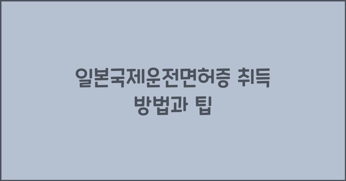일본국제운전면허증