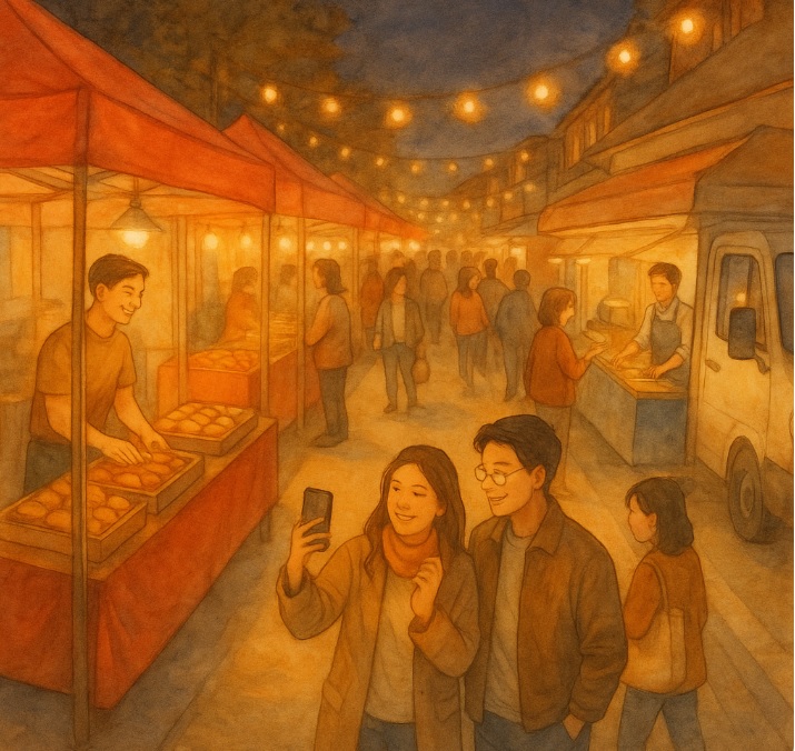 성공적으로 자리 잡은 전통시장 야시장 실황 관련 이미지