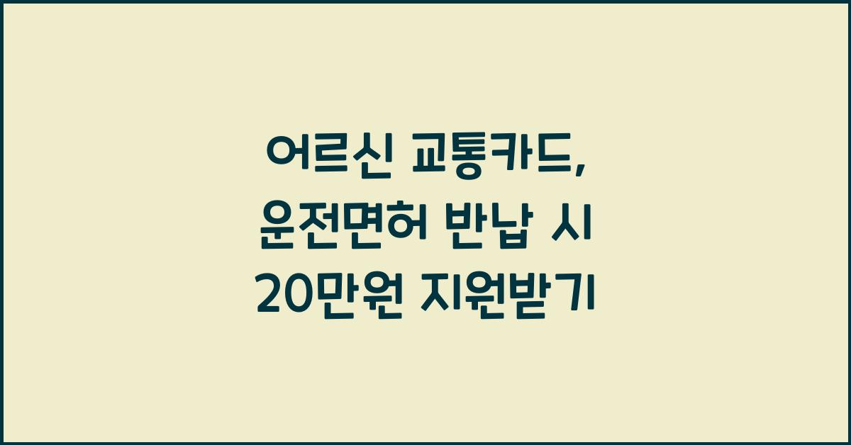 어르신 교통카드
