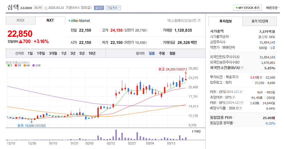심텍 일봉차트