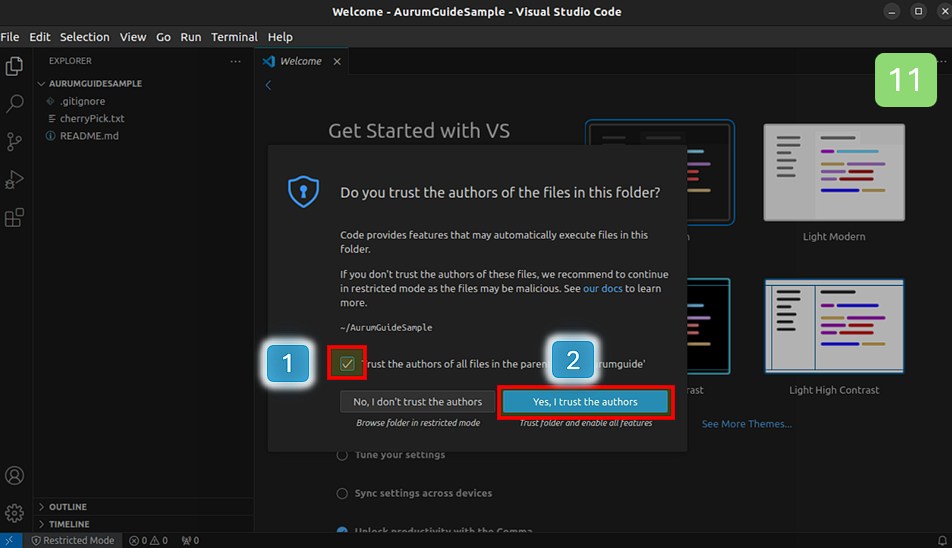 I trust the authors 클릭합니다.