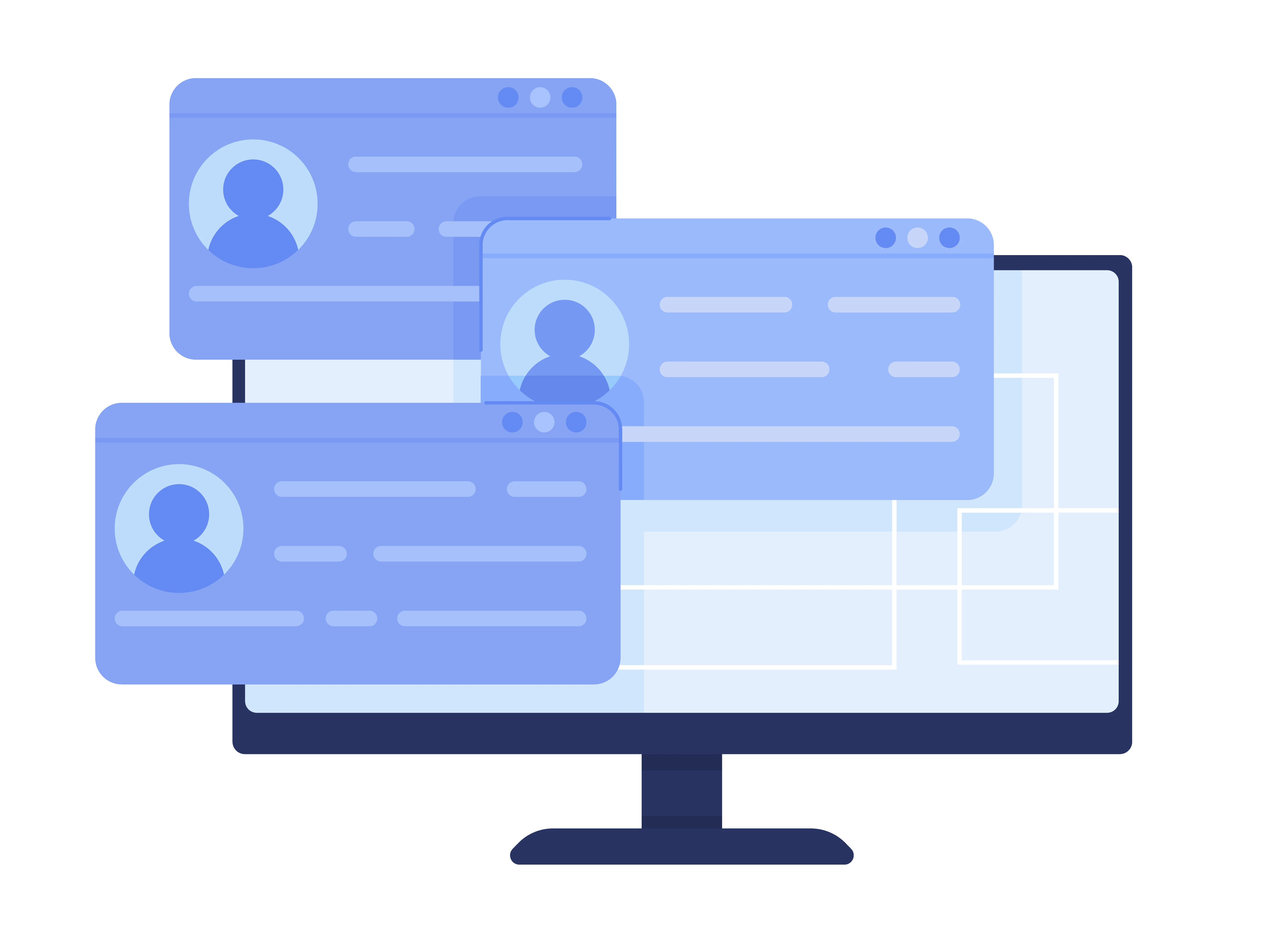 메신저 화면을 표현한 일러스트