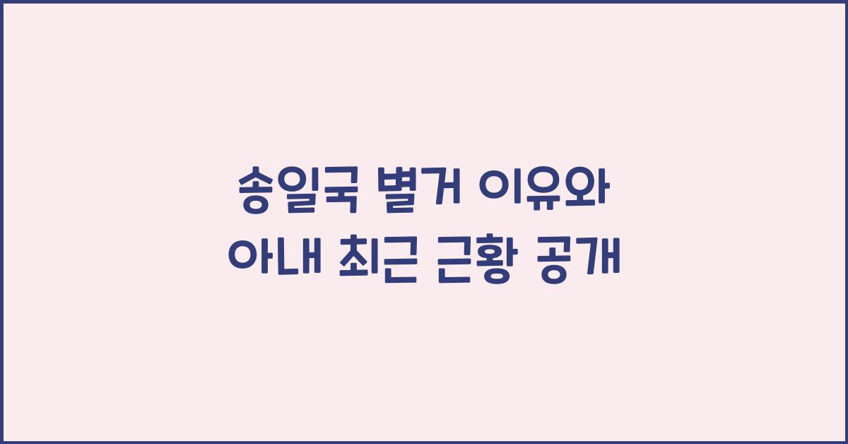 송일국 별거