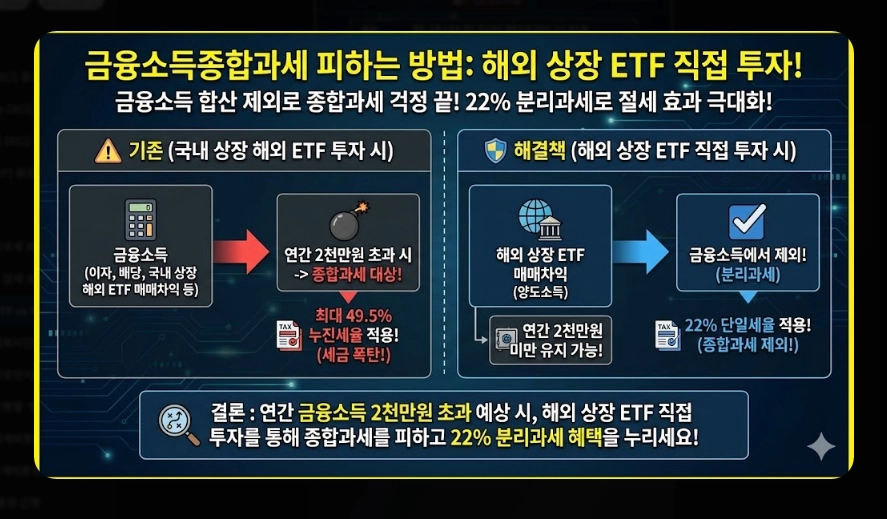 국내 ETF vs 해외 ETF 세금 비교 유형별 과세 구조 및 종합과세 피하는 법