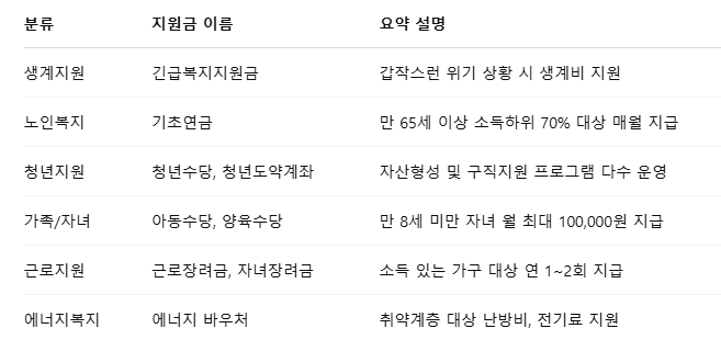 지금 받을 수 있는 나라 지원금