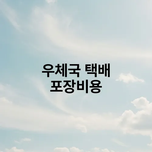 우체국 택배 포장비용