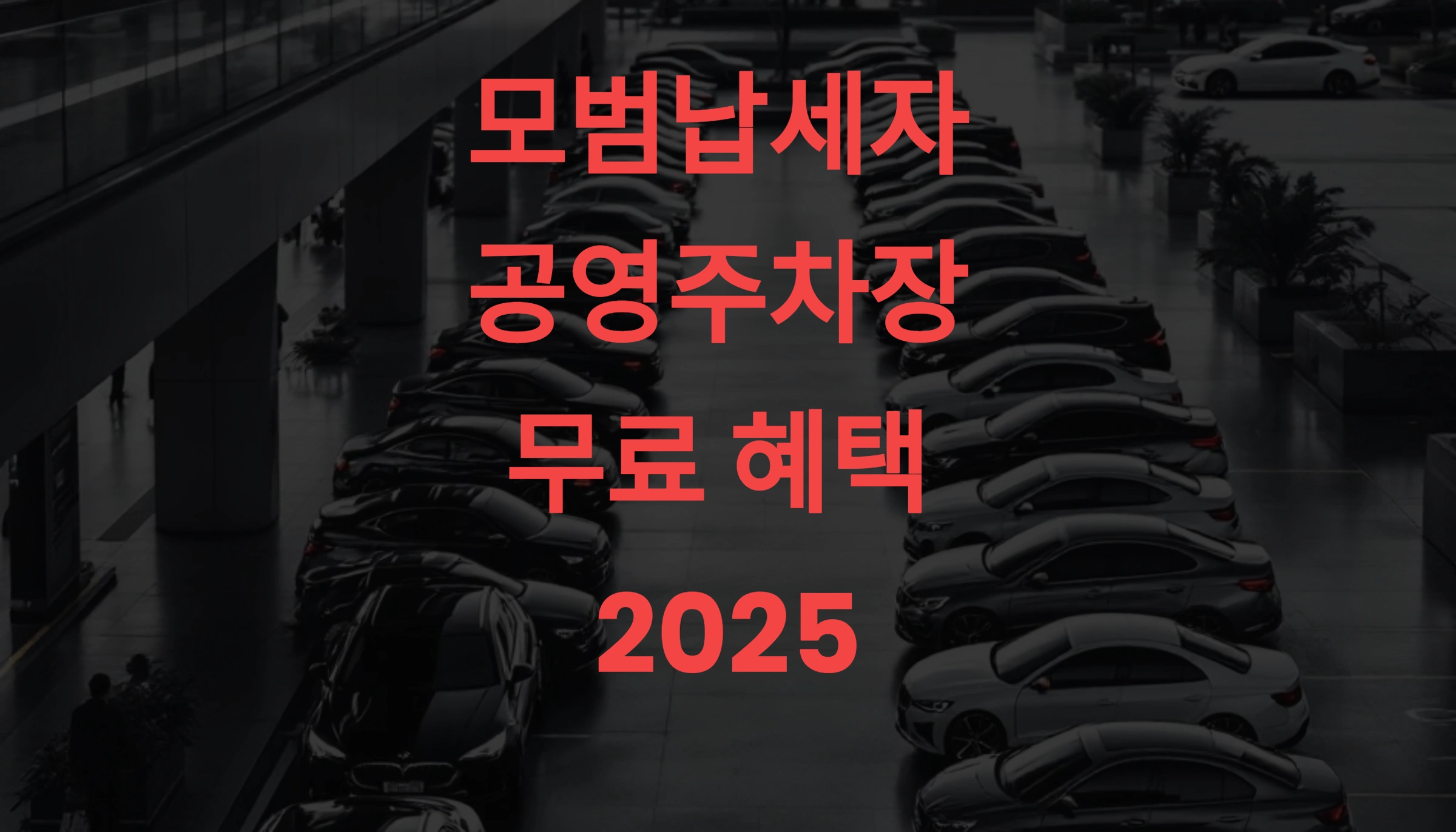 모범납세자 공영주차장 무료 이용 꿀팁 2025 지역별 혜택 총정리와 실전 활용법