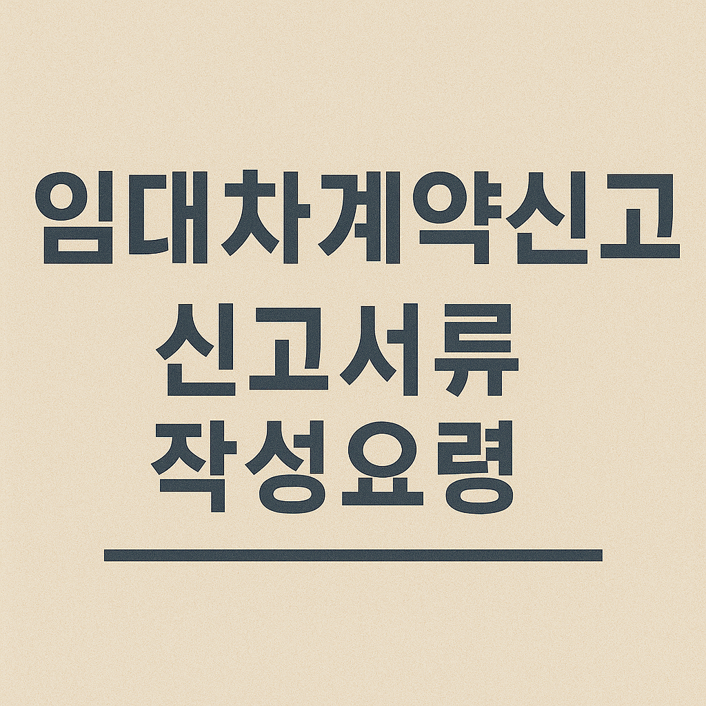 임대차 계약신고 서류 작성요령