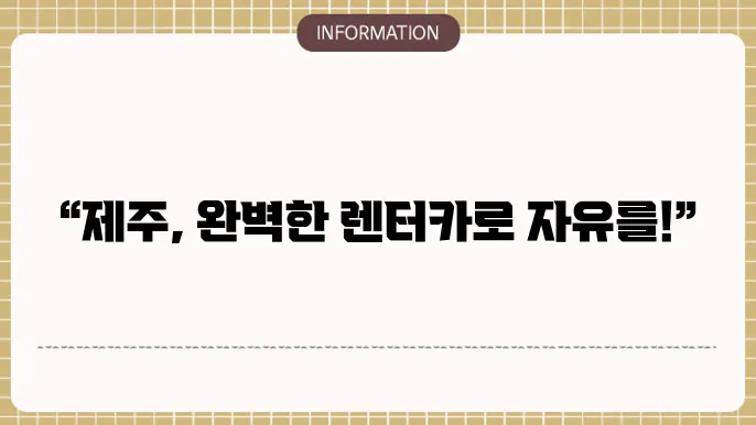 제주 렌터카 추진