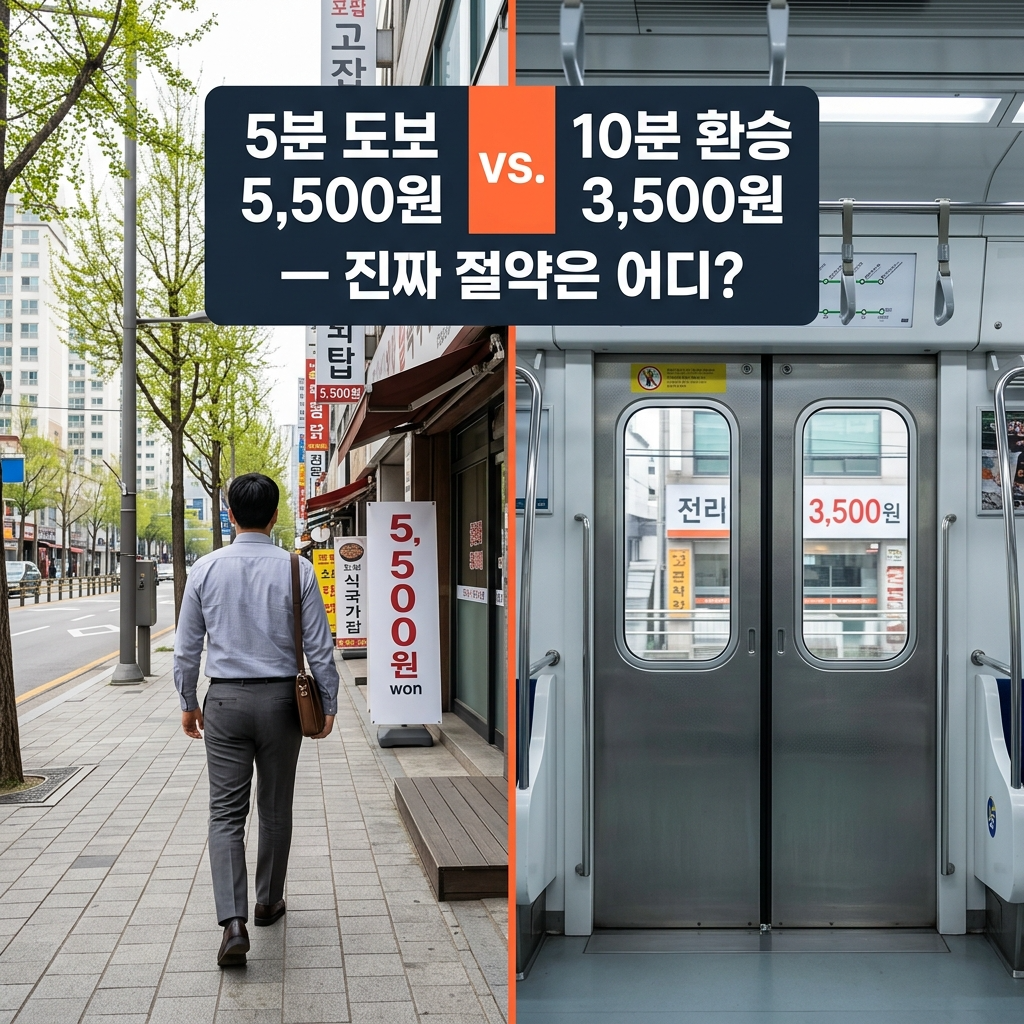 거지맵 도보 환승 식비 비교 분석