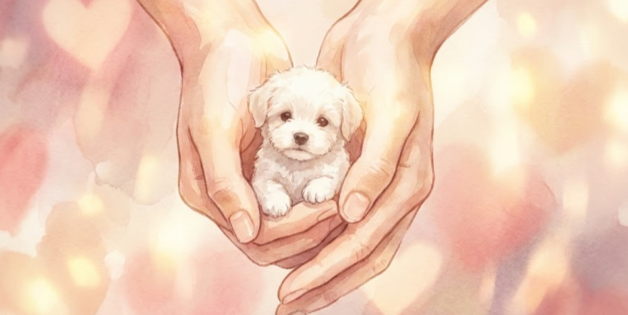 흰 강아지 안고 있는 꿈 해몽 - 당신에게 찾아올 행운의 신호