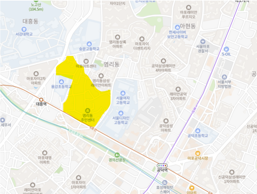 염리5구역 위치 이미지