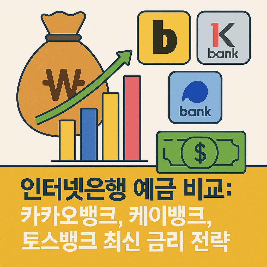 인터넷은행 예금 비교: 카카오뱅크, 케이뱅크, 토스뱅크 최신 금리 전략 📊