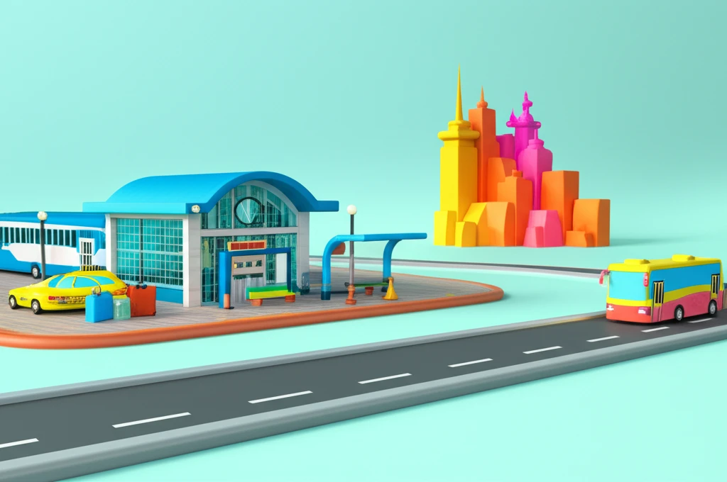 군산역 열차 운행 시간표와 역 광장 ..