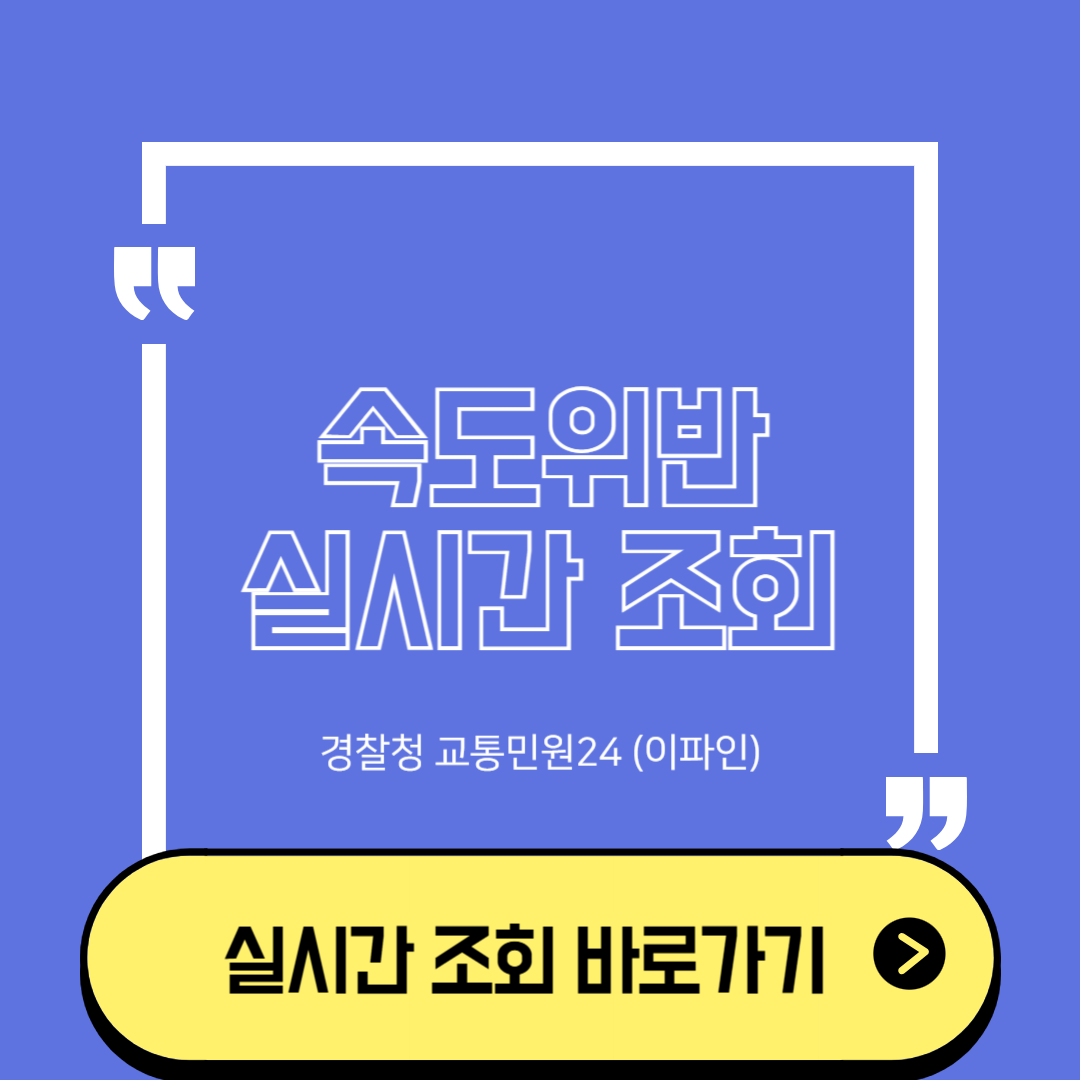 속도위반 실시간조회, 과태료·벌점 피하는 똑똑한 습관 - 경찰청교통민원24 이파인