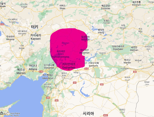 튀르키예-지도-지진-위치-사진