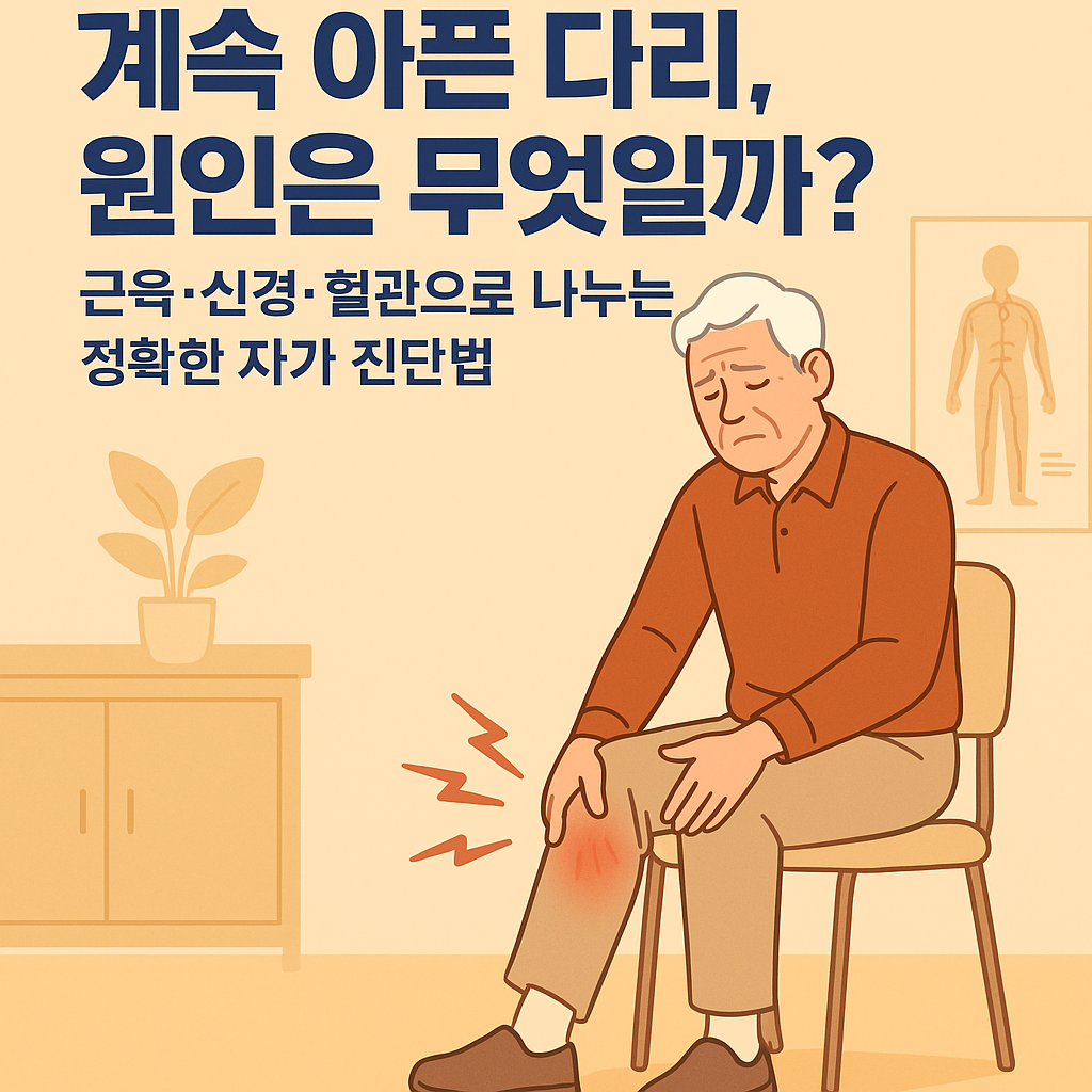 계속 아픈 다리 원인은? 일러스트
