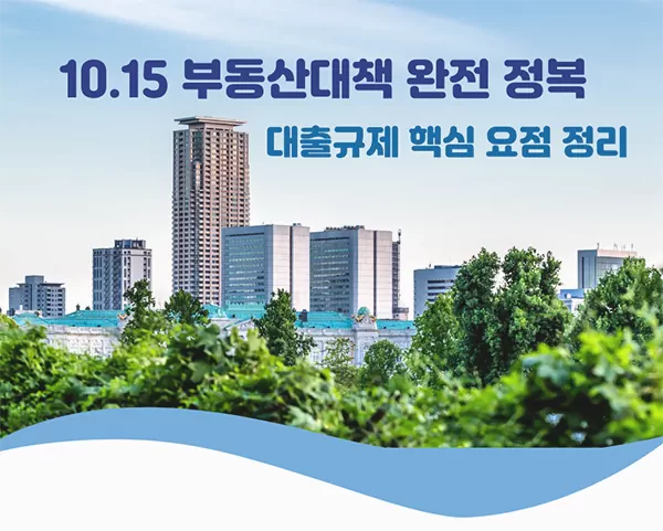 10.15 부동산대책 완전 정복: 대출규제 핵심 요점 정리