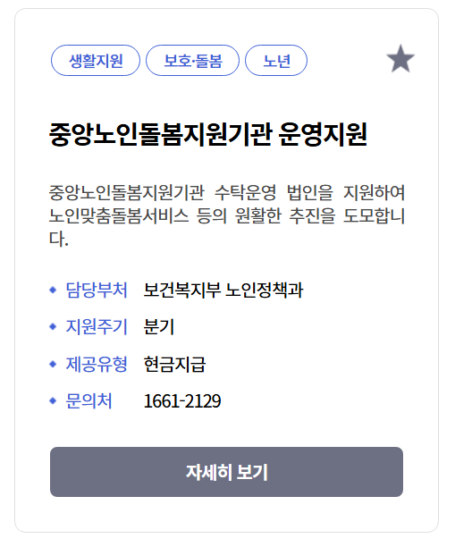 중앙노인돌봄지원기관 운영지원