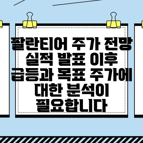 팔란티어 주가 전망 실적 발표 이후 급등과 목표 주가에 대한 분석이 필요합니다