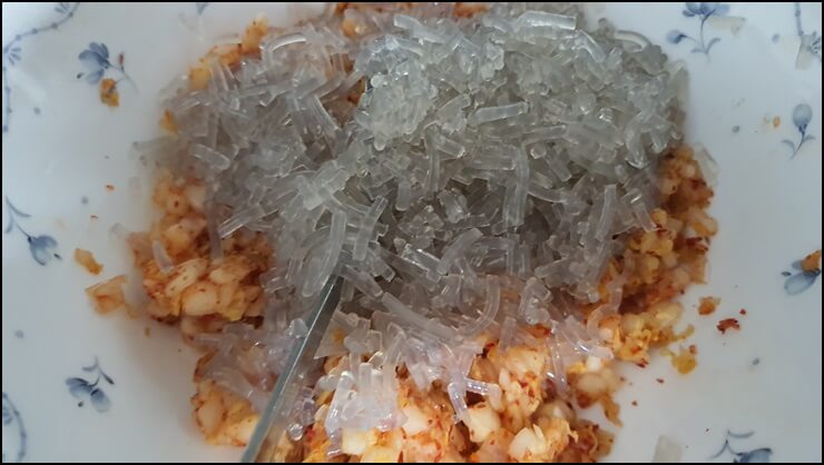김치와-당면