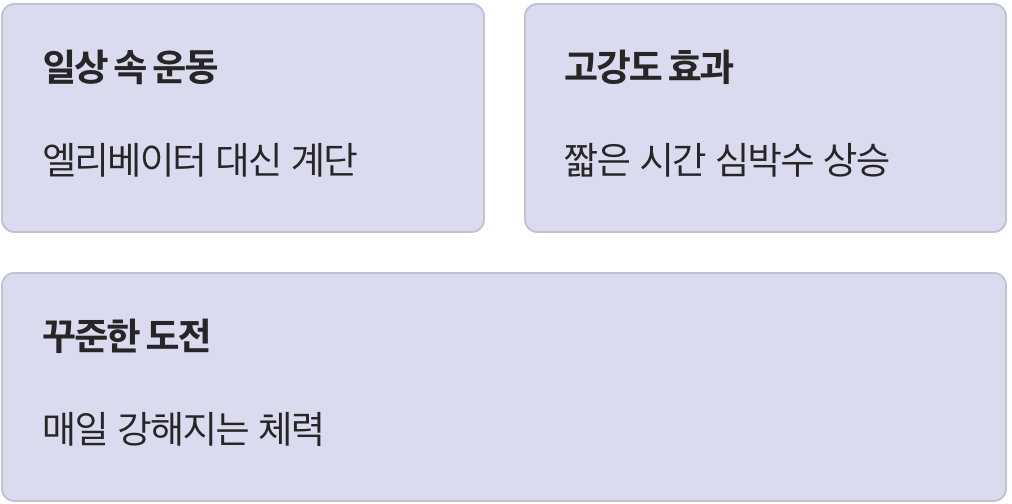 일상 속 가장 강력한 도전, 계단 오르기