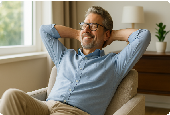 리츠 투자자가 여유롭게 휴식하는 모습