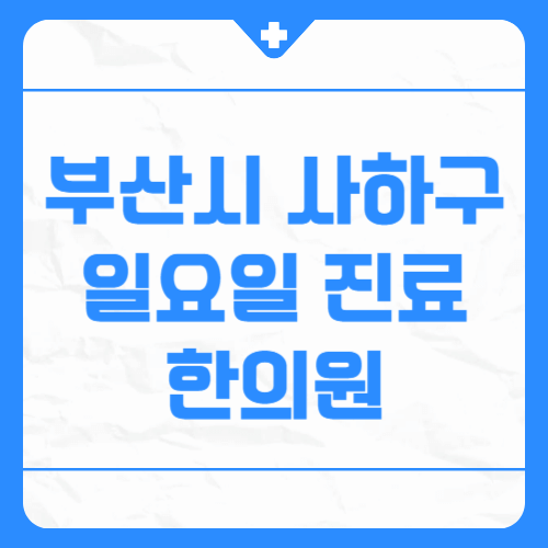 부산시 사하구 일요일 진료 한의원