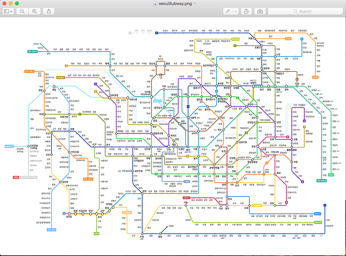 서울 지하철 노선도 크게보기 두 가지