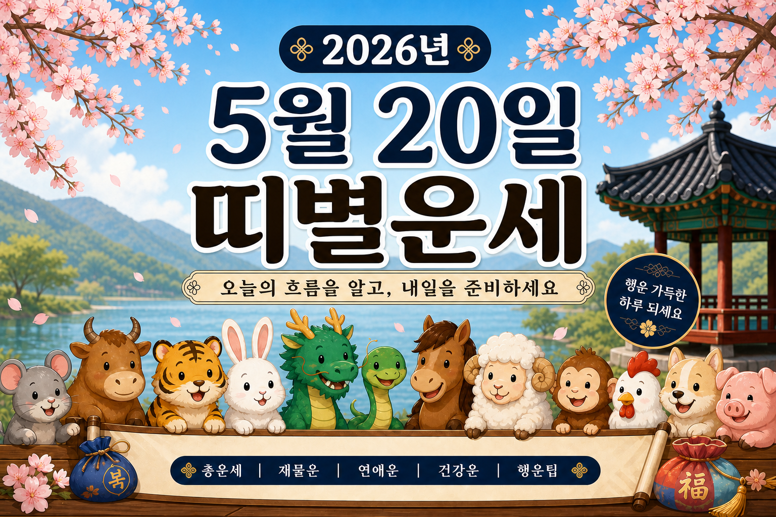 2026년 5월 20일 띠별운세 무료 보기 만세력 2D 이미지