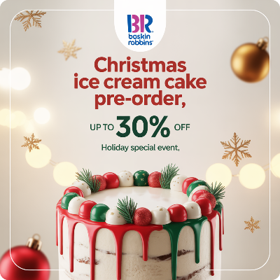 배스킨라빈스 크리스마스 아이스크림 케이크 사전예약 이미지