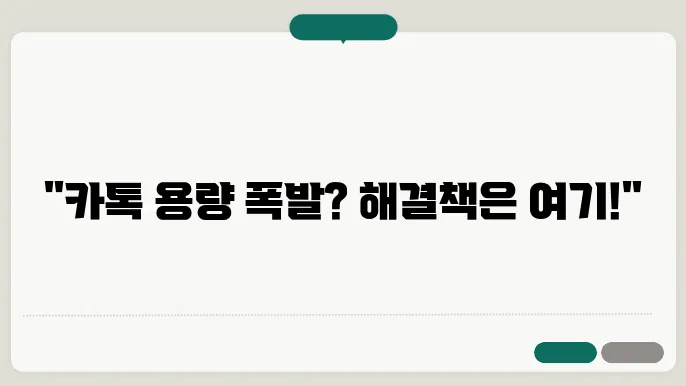 카카오톡 용량 줄이기