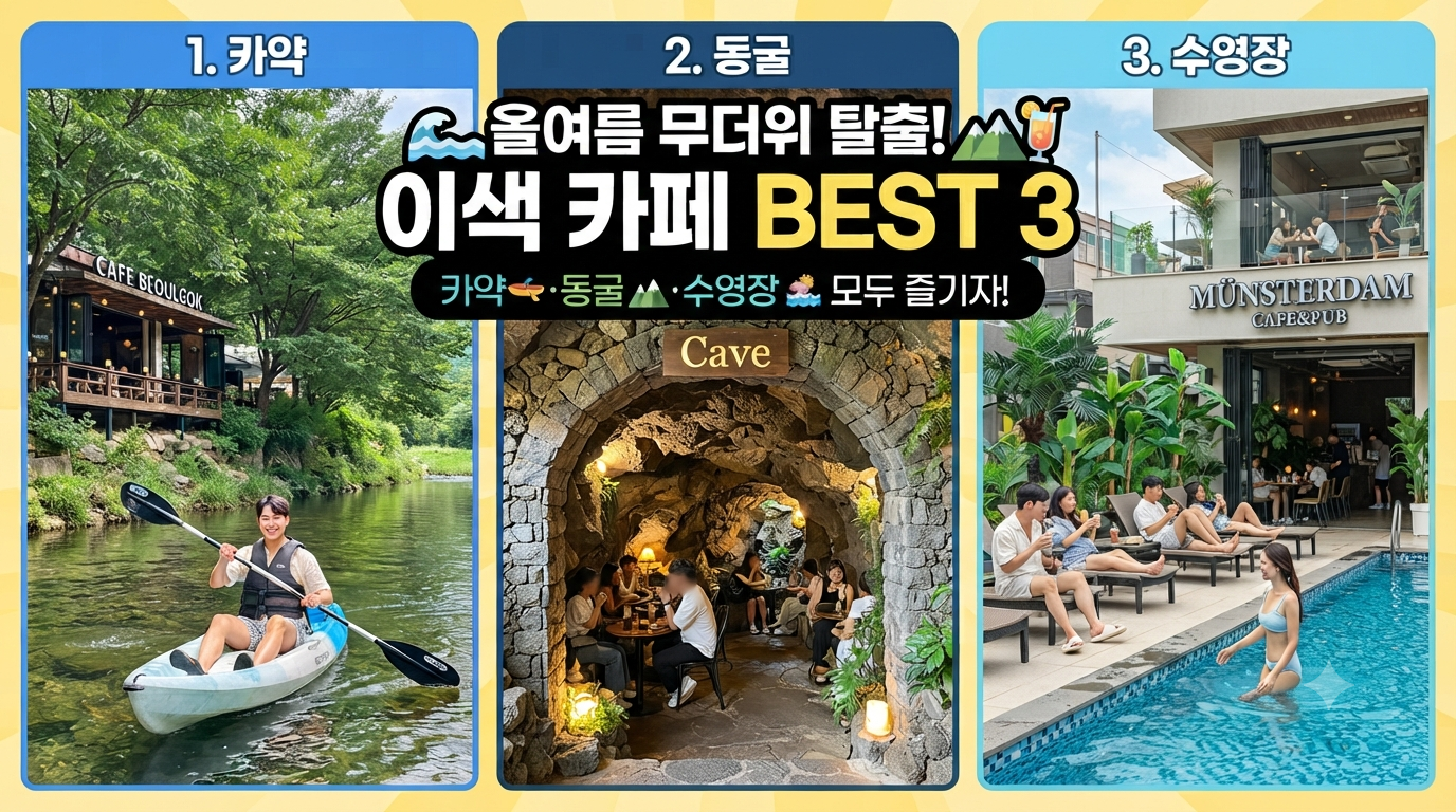 올여름 무더위 탈출, 카페에서 카약·동굴·수영장까지 — 생생정보 추천 이색 카페 3곳