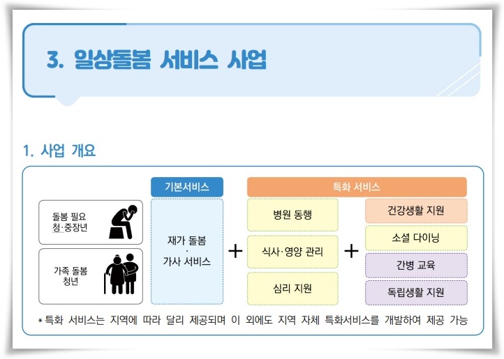 "일상 돌봄 서비스", 모두를 위한 든든한 버팀목 서비스!