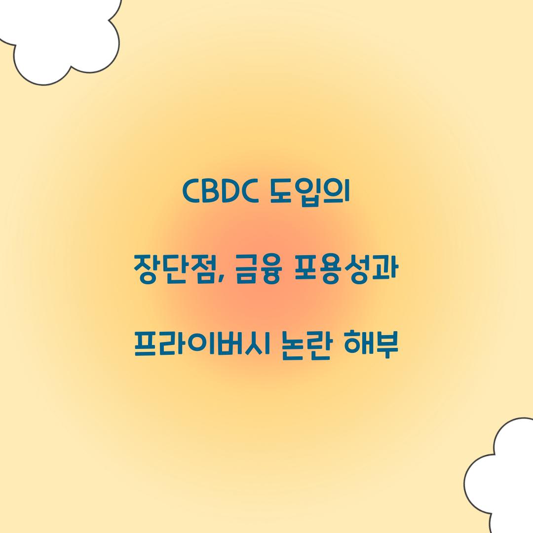 CBDC 도입의 장단점: 금융 포용성 vs 프라이버시 우려