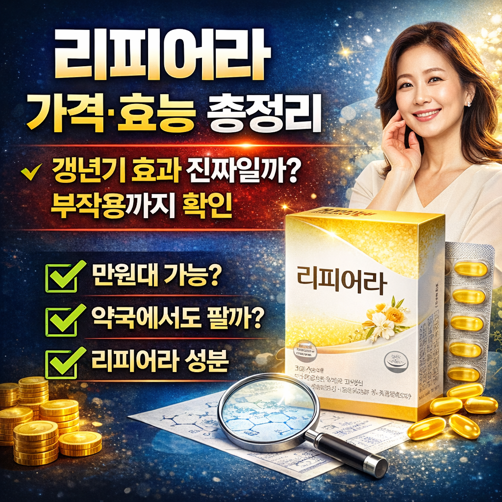 리피어라 가격·효능 총정리|갱년기 효과 진짜일까? 부작용까지 확인