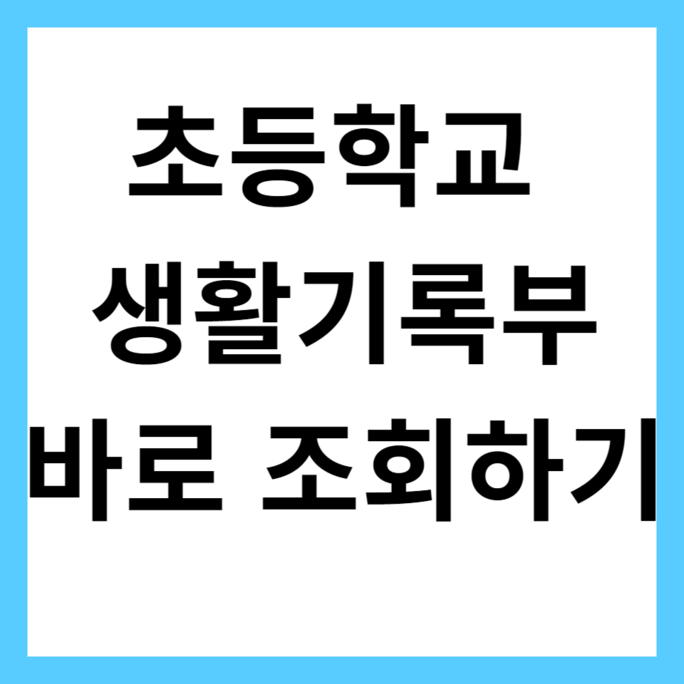 초등학교 생활기록부 조회